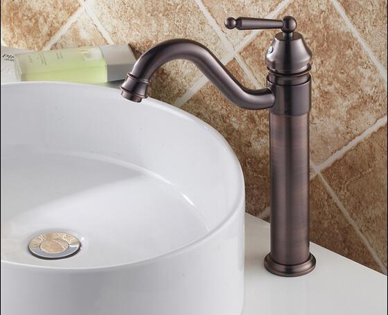 bronze tap for sink in bathroom