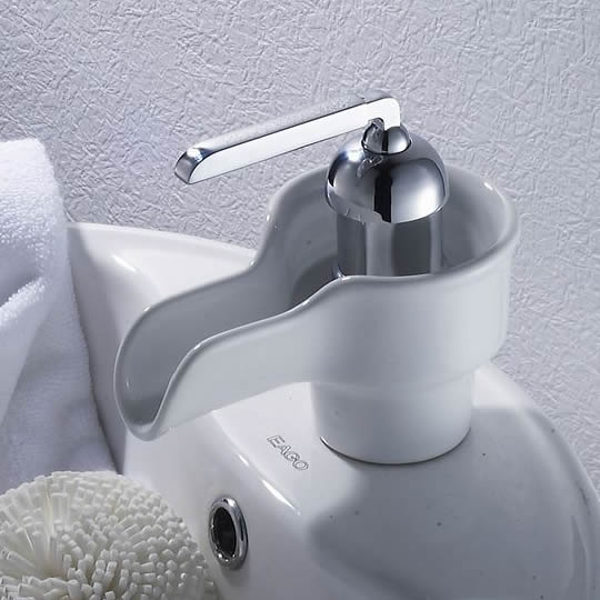 Waterfall Bathroom Sink Tap with Ceramic Spout T0538 Waterfall Bathroom Sink Tap with Ceramic Spout T0538