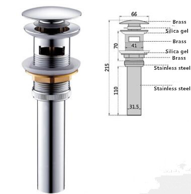 Tap Accessories Brass Chrome Pop Up Drain PP0229C Tap Accessories Brass Chrome Pop Up Drain PP0229C