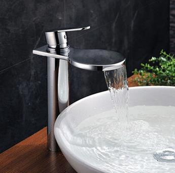 Creative Waterfall Brass Bathroom Sink Tap High Version T1027W Creative Waterfall Brass Bathroom Sink Tap High Version T1027W