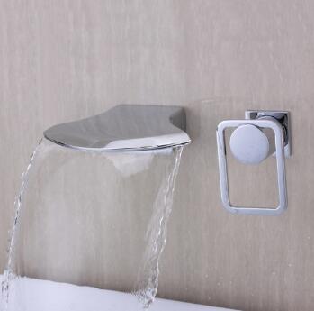 Contemporary Widespread Waterfall Bathroom Sink Tap (Chrome) T6035 Contemporary Widespread Waterfall Bathroom Sink Tap (Chrome) T6035