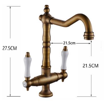 Traditional Double Handle Antique Classic Kitchen Sink Mixer Tap TA0265