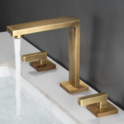 Antique Brass European-Style Three-Holes Bathroom Basin Mixer Tap TA0367 Antique Brass European-Style Three-Holes Bathroom Basin Mixer Tap TA0367