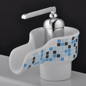Waterfall Bathroom Sink Tap with Ceramic Spout T0538A Waterfall Bathroom Sink Tap with Ceramic Spout T0538A
